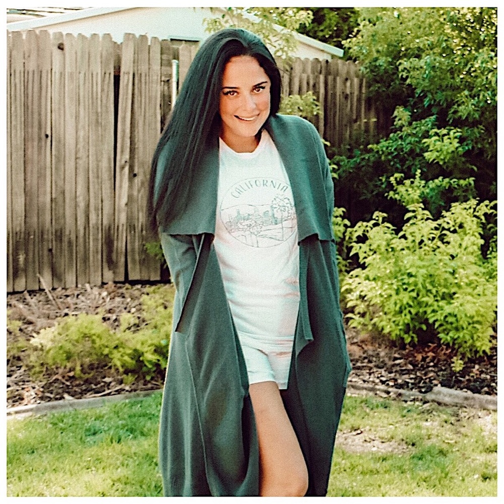 Inhabit NY long trench cardi